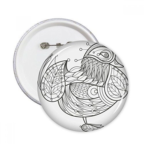 Pins Oiseau Peinture ronde de vol Badge Bouton Décoration pour Vêtements Multicolore L
