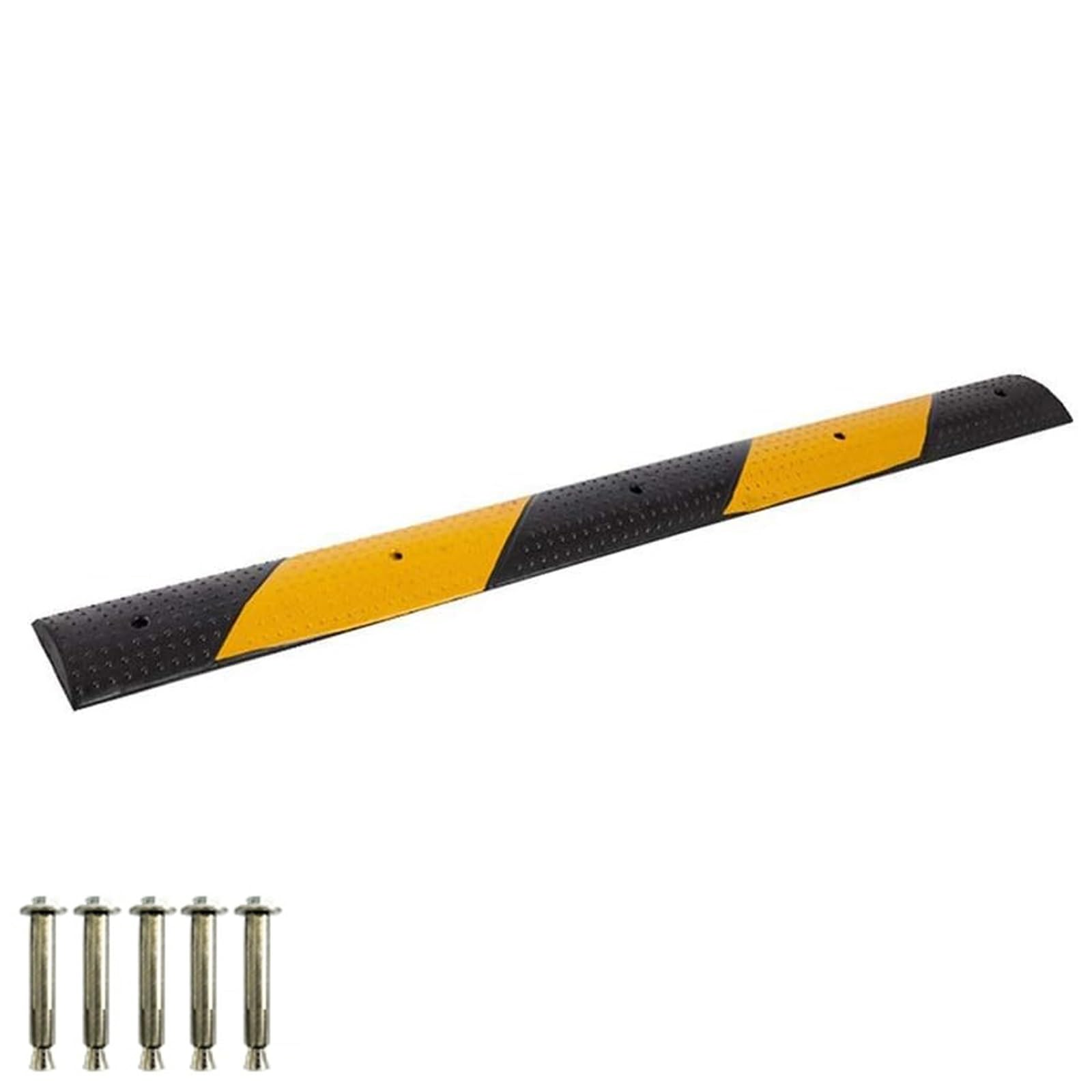 Reductor de Velocidad Vial, Badenes para Garaje Goma Resistente de 98 Cm, Badén Reductor de Velocidad de Calle, 10 Toneladas, para Entrada de Estacionamiento Escolar 98 * 10 * 2cm