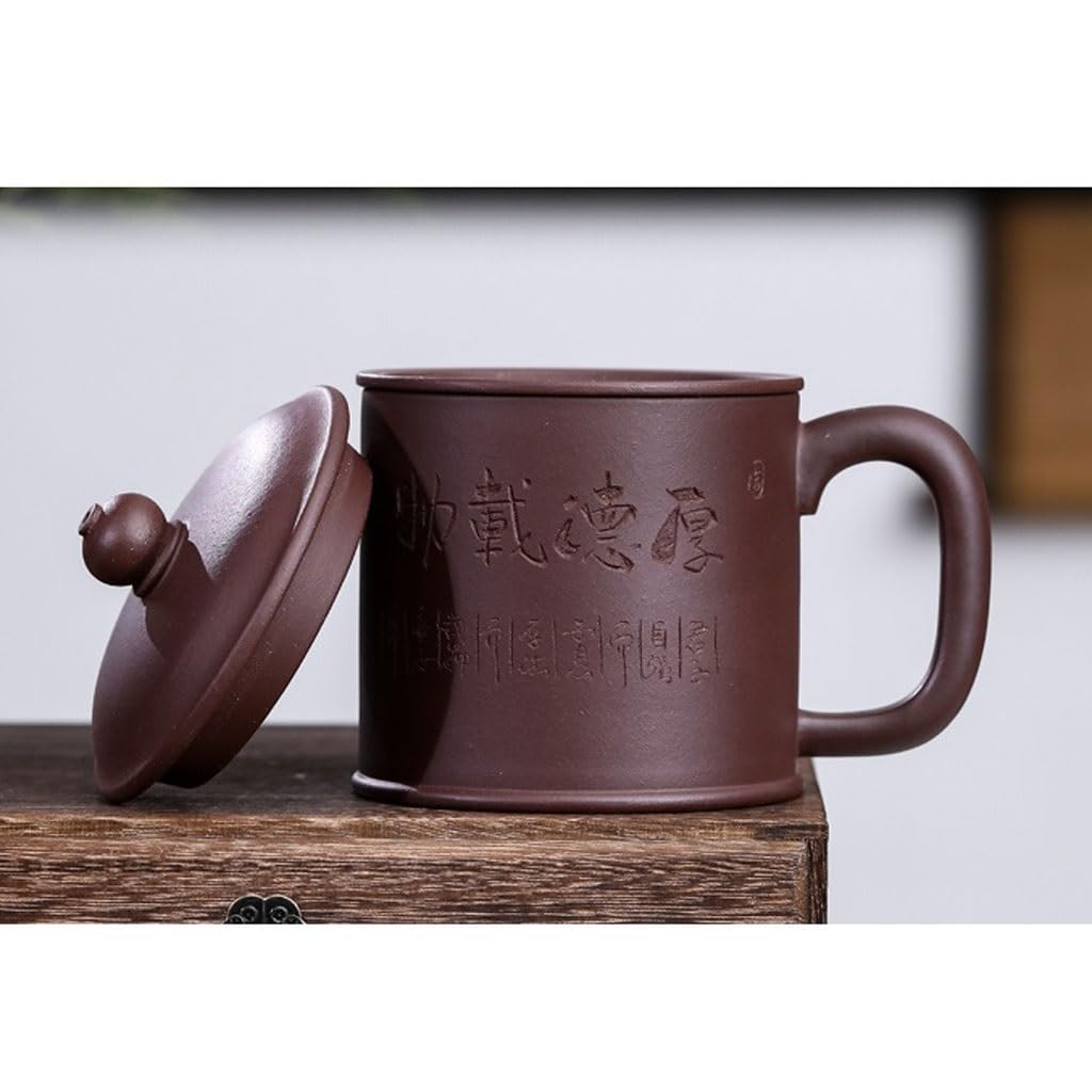 Tasse à thé Tasse à thé Domestique 420 ML, Tasse à Sable Violet avec Couvercle, Filtre à Doublure, Tasse à thé et séparation de l'eau, Service à thé de Bureau Tasses à thé réutilisables