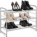 Lekind 3 niveles zapateros zapateros apilables para 9 – 12 pares de zapatos, ajustable, multifunción, almacenamiento, gran capacidad, ahorro de espacio (plata)