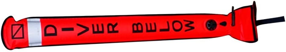 Nylon Coated TPU 4' SMB Surface Marker Buoy - Safety Sausage - Reflective Tape - Oral Inflation Valve - Scuba Diving - Dive - Diver - Orange