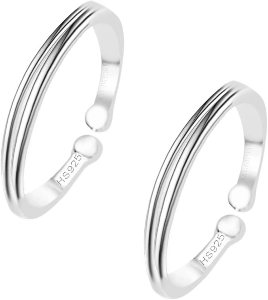 92.5 Sterling Silver Toe Rings for Women | 92.5 Sterling Silver Adjustable Contemporary Style & Stunning Shine | Lovely Gift