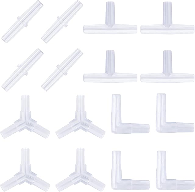 Uniclife Aquarium Airline Tubing Connectors Plastic Inline Valve, 40-Piece