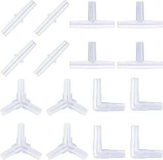 Pawfly Aquarium Airline Tubing Connectors Plastic Inline Valve, Fish Tank Air Pump Connector, 40-Piece