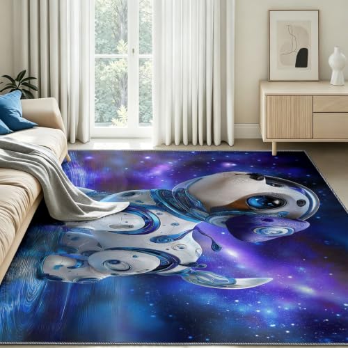 Alfombra de baño infantil de gatito astronauta lavable para entradas y cuartos de juego 8