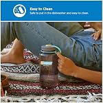 Nalgene Sustain Tritan Bouteille d'eau sans BPA fabriquée avec du matériel dérivé de 50% Déchets plastiques, 32 OZ, Grande bouche, Aubergine