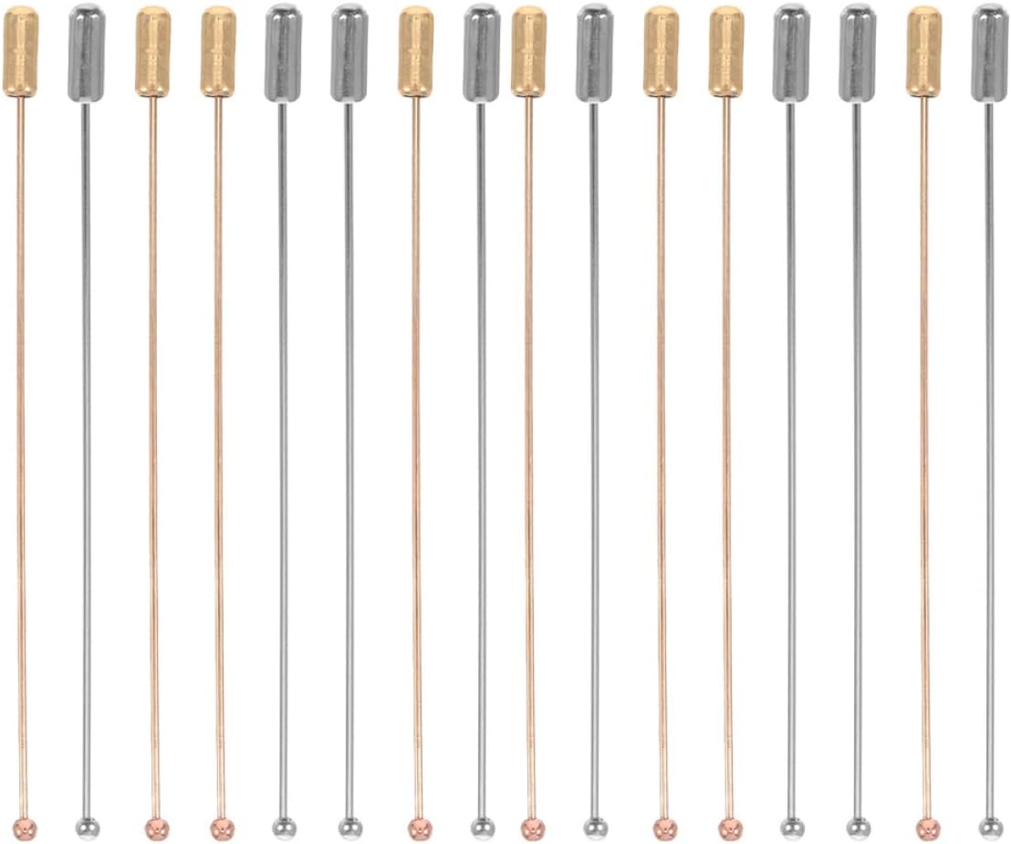 20pcs White Plated Metal Brooch Stick Pins with Stopper Ends 90mm Safety Long Needle Eye Pins for Men’s Lapel Scarf Brooch DIY Jewelry Making Accessories