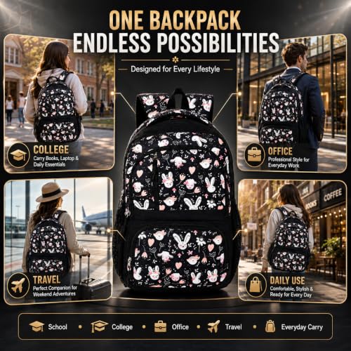Image of MY FAV 16 inch Anime Design Printed Backpack | Durable Polyester 30 Liter Anime Print Bag | Perfect for School, College, Office, Travel | Multiuse Laptop Backpack | Long Lasting Print, Pack of 1