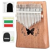 VLVEE Kalimba, 17 Teclas Piano de pulgar con bolsa protectora, Martillo de afinación e Instrucción, Calimba para Niños Adultos Principiantes (Kalimba 17 teclas natural)
