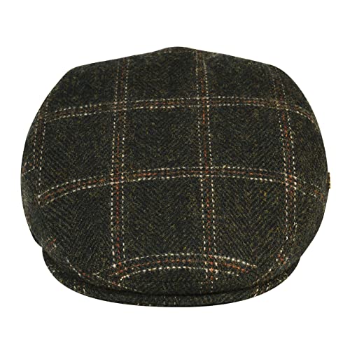Image of VOBOOM Men's Herringbone Flat Ivy Newsboy Hat Wool Blend Gatsby Cabbie Cap