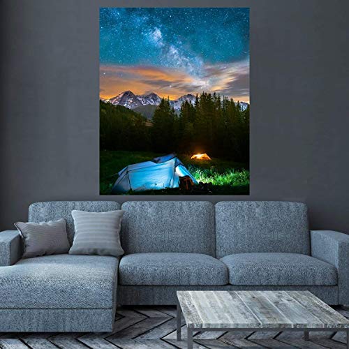 Camping Under the Milkyway - Astrophotograph, Star Wall Art, Swiss Photo Decor, Night Photograph, American Made - Photograph & Wall Mount Included