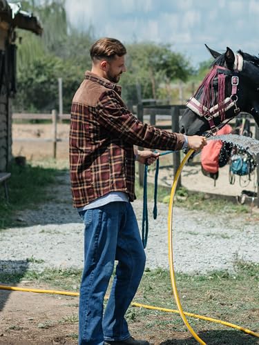 MrStream Mens Casual Long Sleeve Checkered Flannel Button Down Warm Sherp Lined Shirt Jacket