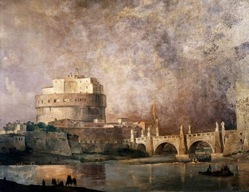Cuadro en Lienzo el Castillo de San Angel de Ippolito Caffi 60x90cm