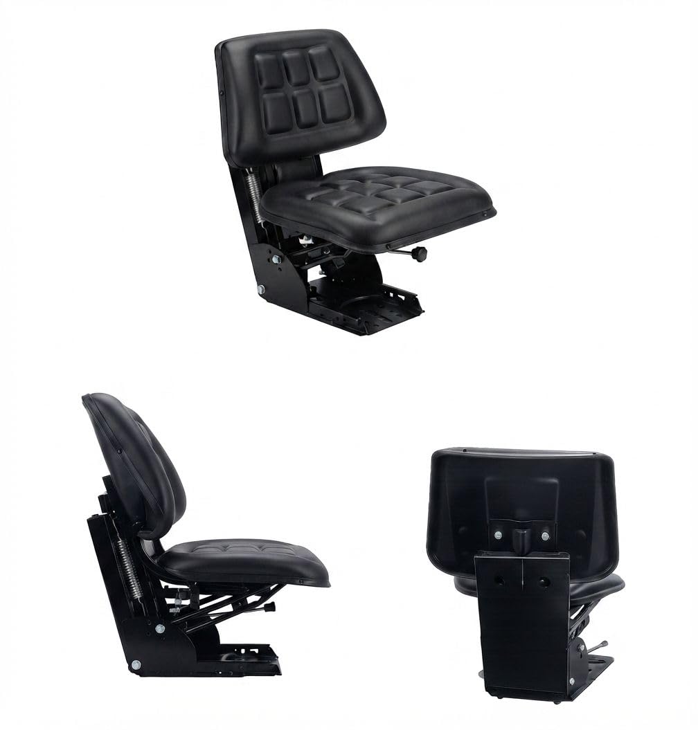 Siège Universel Tracteur PVC Noir RM30 | Pour Machines Agricoles, Pelleteuses, Industrielles, d'Élevage, Motos Agricoles, Sièges Faucheurs, Chariots Élévateurs