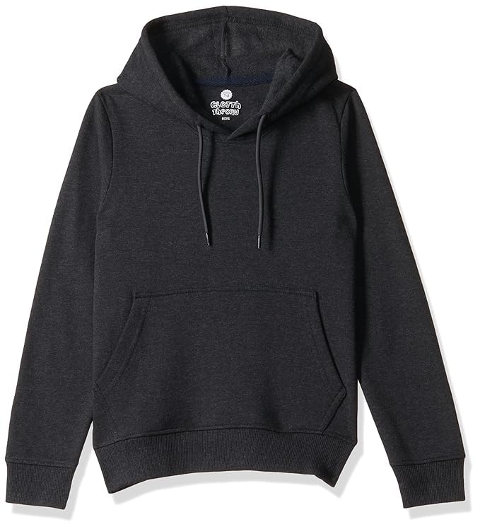 Image of Boy's Cotton Fleece Hooded Sweatshirt with Kangaroo Pocket