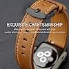 ANNEFIT 20mm Watch Band with Black Buckle, Quick Release Genuine Leather Replacement Strap (Gold Brown) #3