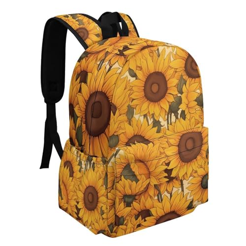 Sunflowers Backpack 17 Inch Cartoon Sunflowers Backpack Large Capacity Daily Commuter2