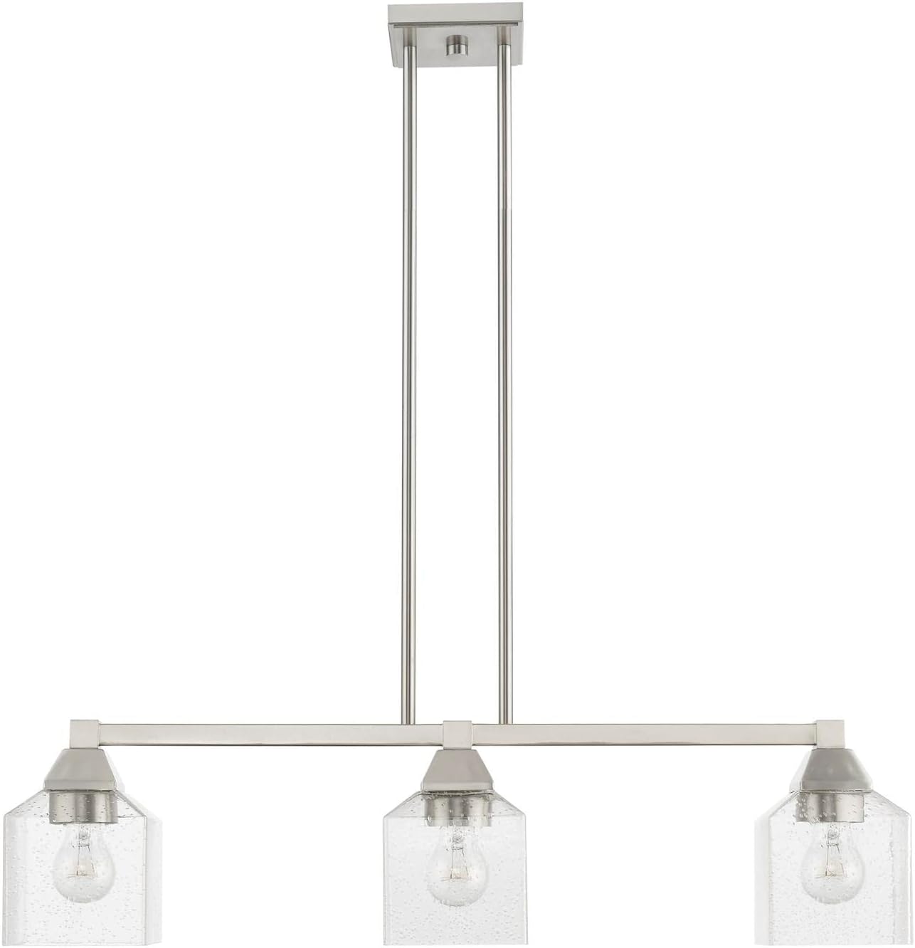 Livex Lighting Aragon 3 Light Linear Chandelier in Brushed Nickel (49763-91)
