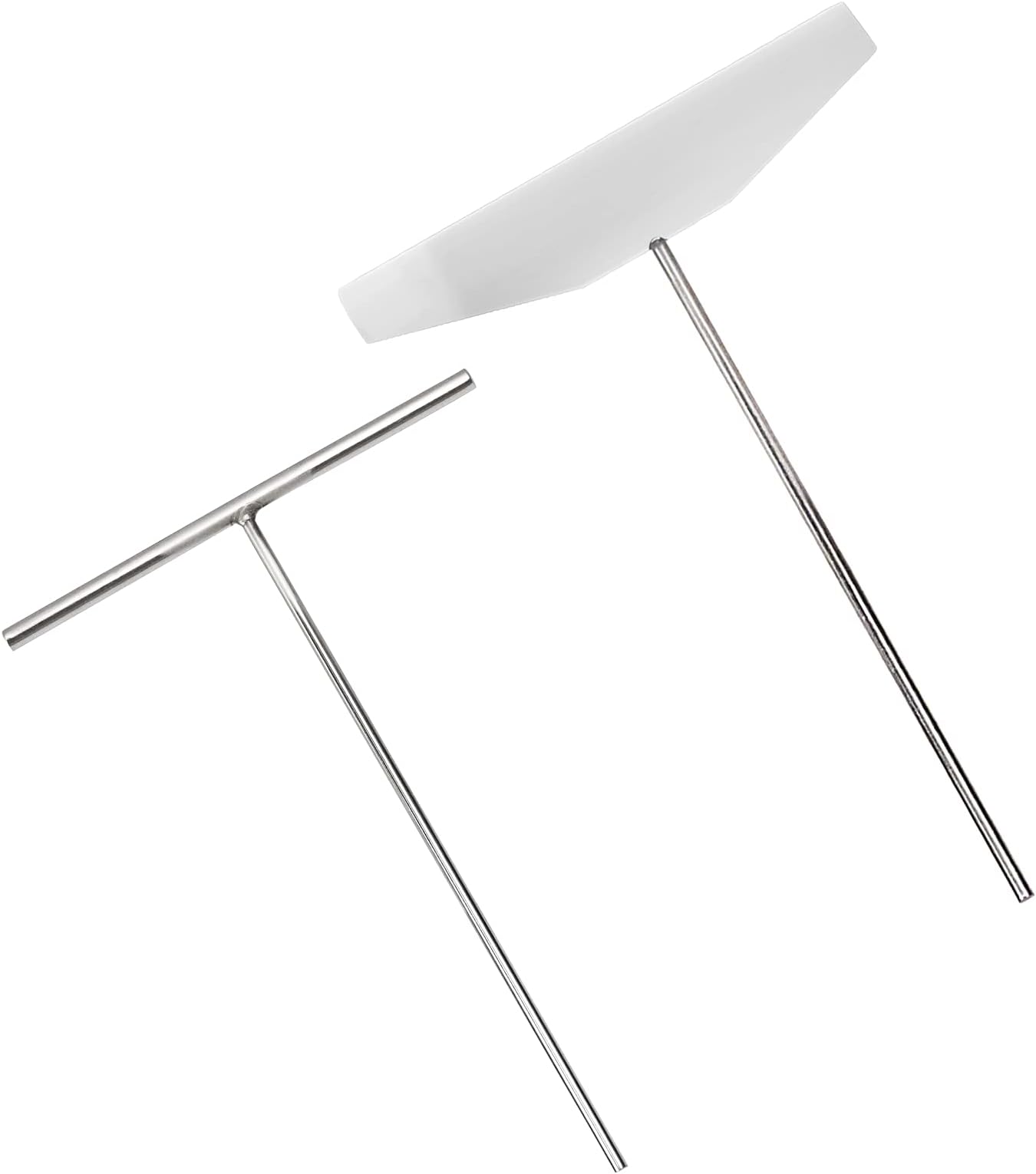 Crepe Spreader and Spatula Kit Stainless Steel Crepe Batter Spreader Tool Metal 7 Inch T Shape Crepe Maker(2Pcs Large)