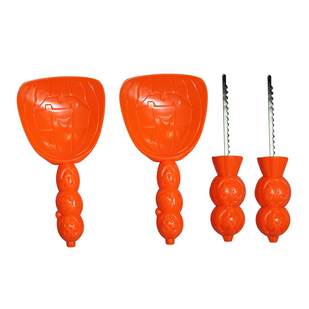 Cabilock Halloween Pumpkin Tools Set 4pcs Kit Shovel Stainless Steel Perfect for Jack-o-Lanterns