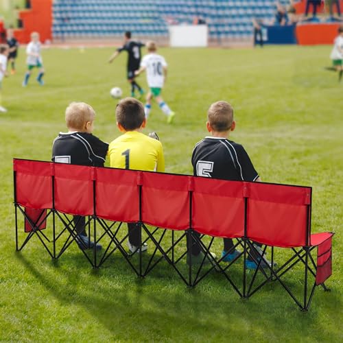 image for Yaheetech Foldable Sideline Bench for Sports Team Portable Soccer Chai