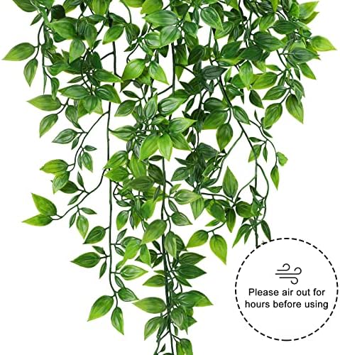 COCOBOO 1 Pack Artificial Hanging Plants Fake Potted Plants for Indoor Outdoor Shelf Wall Decor