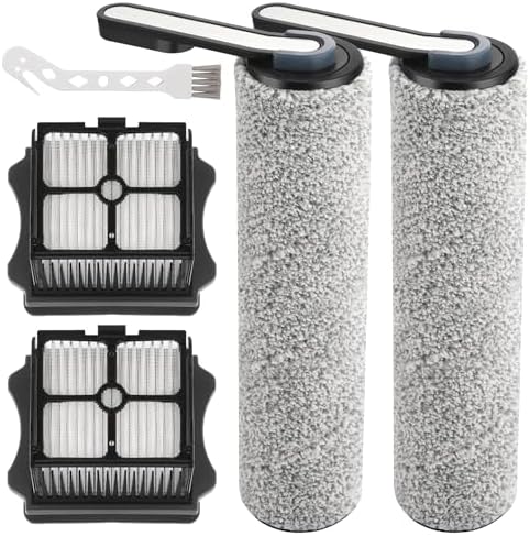 [Floor ONE S5] S5 2 Roller Brush and 2 HEPA Vacuum Filter Replacement for Tineco Floor ONE S5 / S5 Pro / S5 Pro 2 / S5 Blue Cordless Wet Dry Vacuum Cleaner Replacement Parts HEPA Filters,Rollers