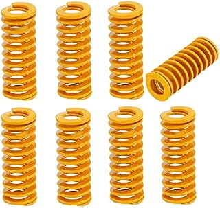 8 pieces Heated Bed Spring replacement 3D Printer Compression Spring Die Head Spring 0.31 in OD 0.78 in Length, For Creality CR-10 10S S4 Ender 3 Heating Bed leveling Springs Bottom Connection Yellow