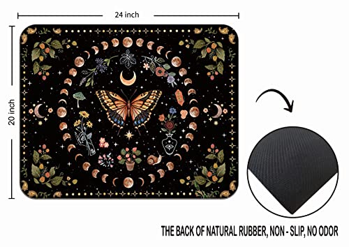 Oflich Boho Moon Phase Butterfly Botanical Plant Floral Mousepad 9.5×7.9 Inch Non-Slip Rubber Base Square Mouse Pads For Computers Laptop Office Home Dorm Desk Decor #TOP4