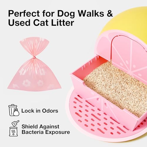 Image of VETRESKA Lavender Scented Dog Poop Bags, Leak Proof, Extra Thick and Large Pet Waste Bags for Dog Walking and Cat Litter, 36 Refill Rolls, 540 Bags, Pink