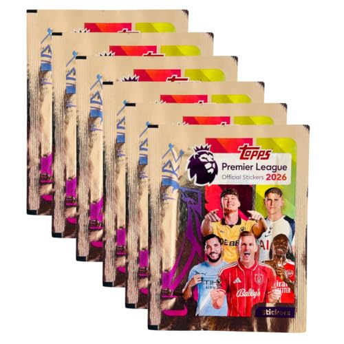 Image of Topps Premier League Stickers 2026 (Single Packet (Combo of 6))