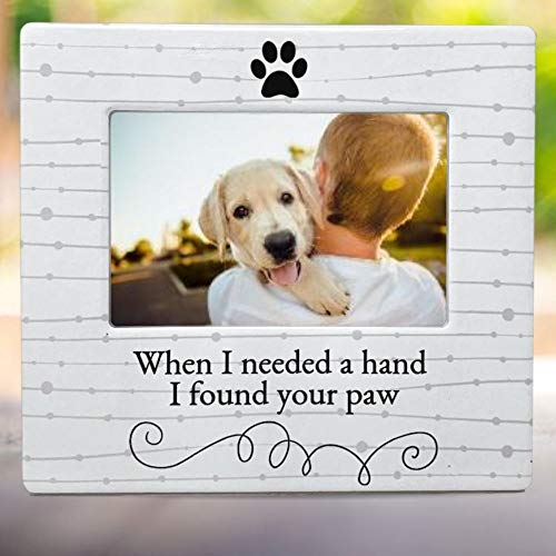 Dog Lover Picture Frame When I Needed A Hand I Found Your Paw Ceramic Photo Frame Pet Photo Displayed For Tabletop Desk Gifts For Dog Or Cat Lovers - Frame Measure 8"X7.25" - Holds A 6'X4" Photo #TOP6