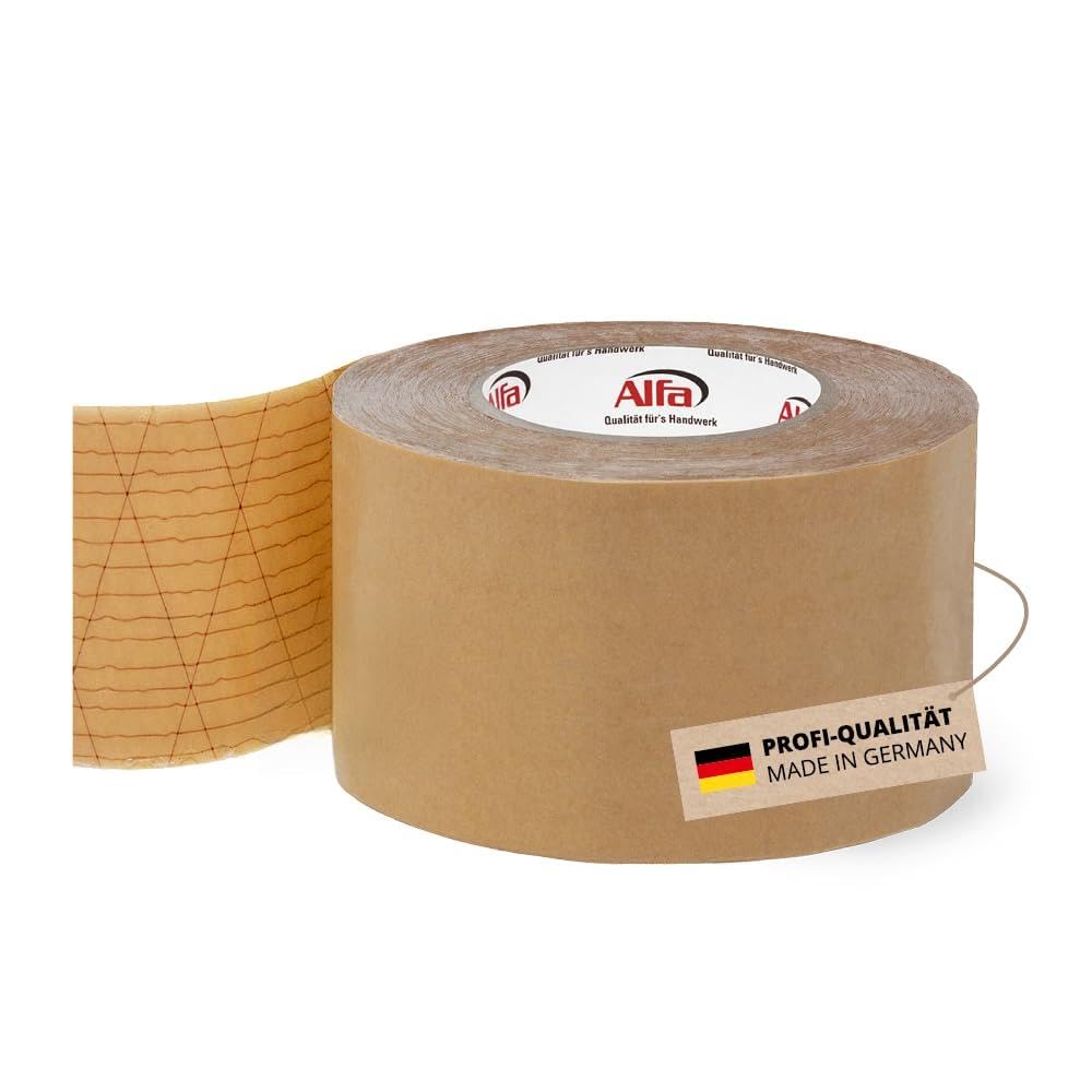 Alfa Adhésif double face – Montage de plinthes – 85 mm x 50 m – 1 pièce | Adhésif double face pour montage de plinthes en tissu ou moquette. Pouvoir fixant agressif 260 g/m² durable dans le temps.