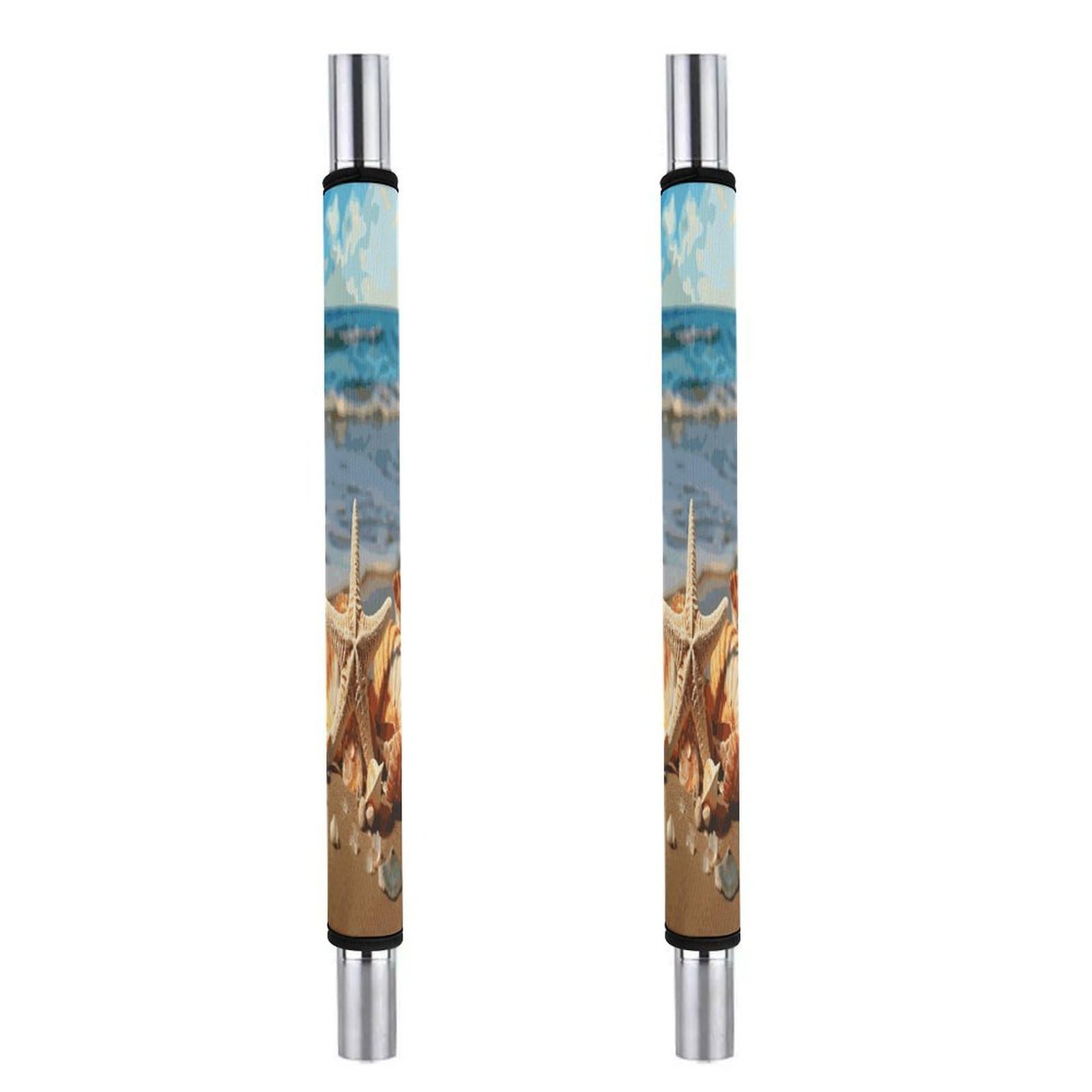 Adfgyerh Style Seashells On The Sandy Beach Refrigerator Door Handle Covers 2 Pcs, Refrigerator Handle Covers Non-Slip Fridge Handle Covers For Oven Microwave Dishwasher Appliance Door Sleeves