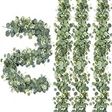 PjuQow Eukalyptus Girlande 4 Stück 180 cm Lange Künstliche Girlande Eukalyptus Deko für Hochzeitsdeko Tisch, Hochzeitsdeko und Raumdekoration