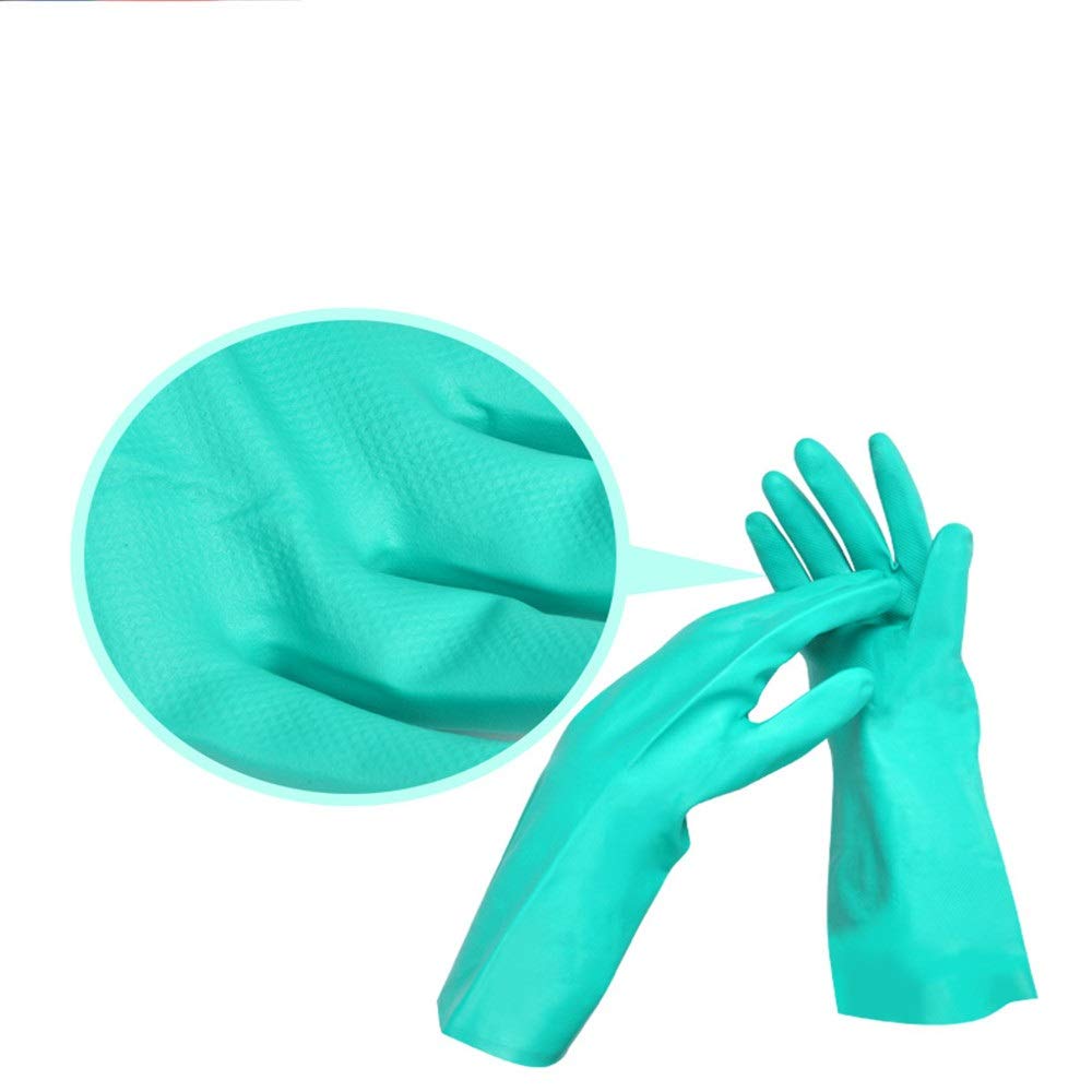 Guantes de trabajo resistentes al desgaste. Guantes de seguro de trabajo Guantes a prueba de aceite resistentes al desgaste, a prueba de ácido, trabajo doméstico, 5 pares (Color : Green, Size : M)