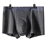PNAWLLCF Man Cotton Middle Waist Seamless High Elasticity Soft Boxers Fashion Male Solid U(Gray,XL code)