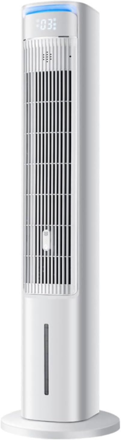ZHENCHAO Windowless Portable Air Conditioner Tower Fan, 3 Speeds Energy Efficient 80° Oscillation Evaporative Cooler with 12H Timer for Bedroom Indoor