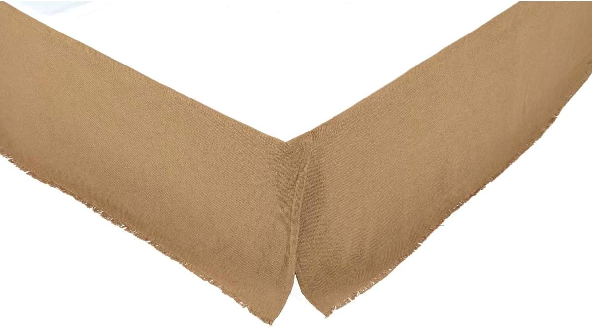 Natural Burlap Twin Bed Skirt with Fringed Edges