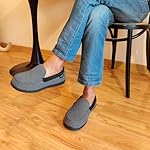 HomeTop Men's Comfort Memory Foam Moccasin Slippers, Breathable Cotton Knit Terry Cloth House Shoes for Indoor Outdoor - Image 2