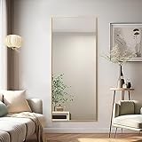 PexFix Full Length Mirror 59' x 20' Modern Sleek Floor Mirror Metal Frame Dressing Wall Mounting Leaning Standing Mirror for Bedroom Office (Gold),JJ00756ZZE-USAM009-PS