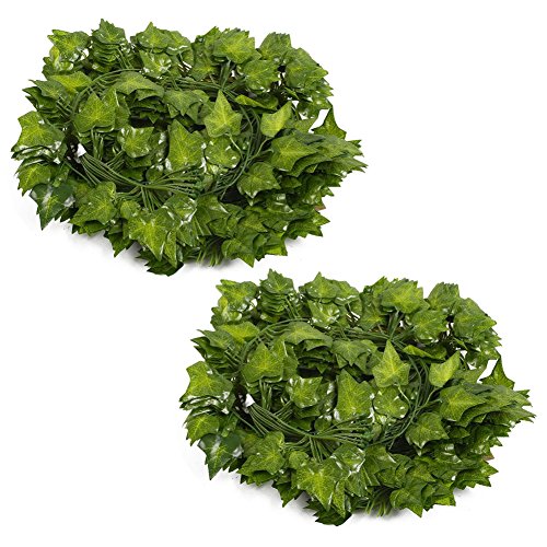 XWU 12 folhas de videira de tira, 39,5 pés artificial falso pendurado planta de videira folhas Ivy p