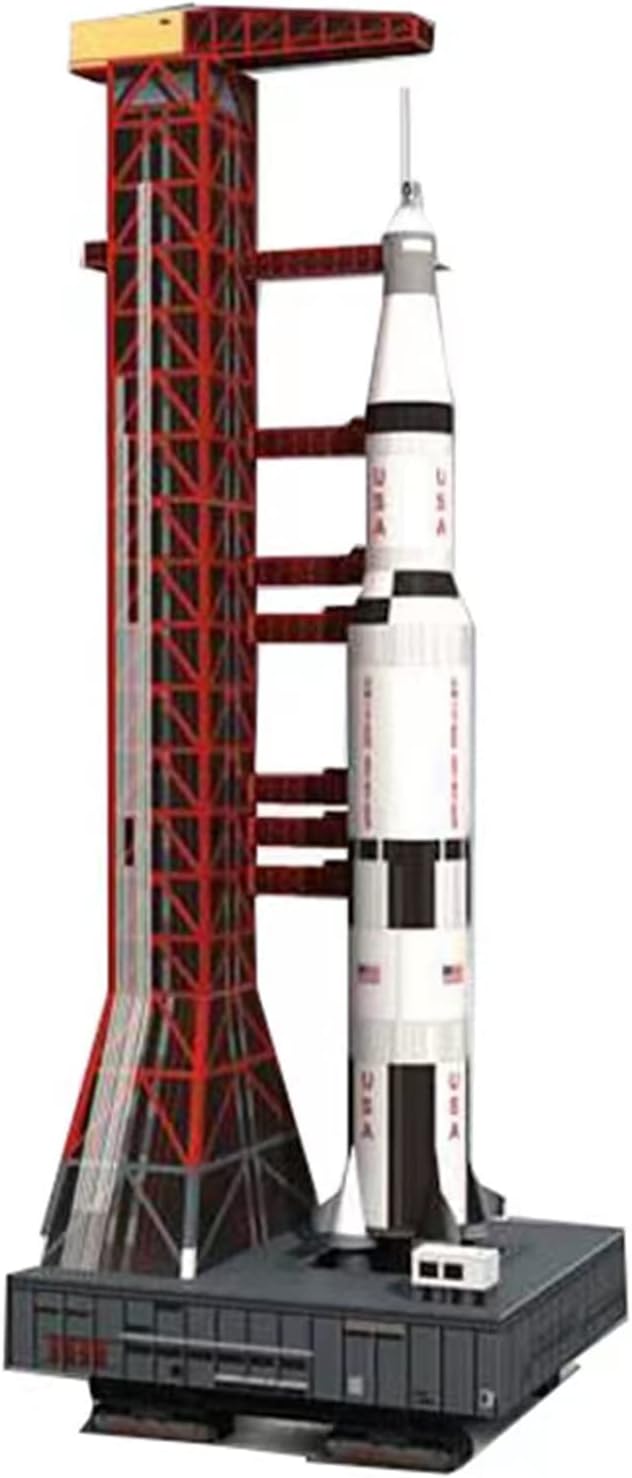 ARCADORA 1:300 Scale USS Saturn V Rocket and Launch Pad DIY Handcraft Paper Model Unassembled KIT