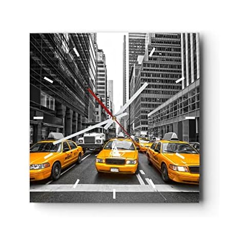 ARTTOR Reloj de Pared de Vidrio Ciudad Nueva York 30x30cm Cover