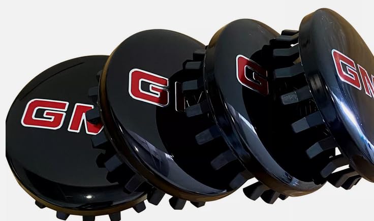 4X Black/Red Wheel Hub Cap Center Cap 22837060 84388431 84388430 for Canyon Sierra 1500 Yukon 2018+ Set