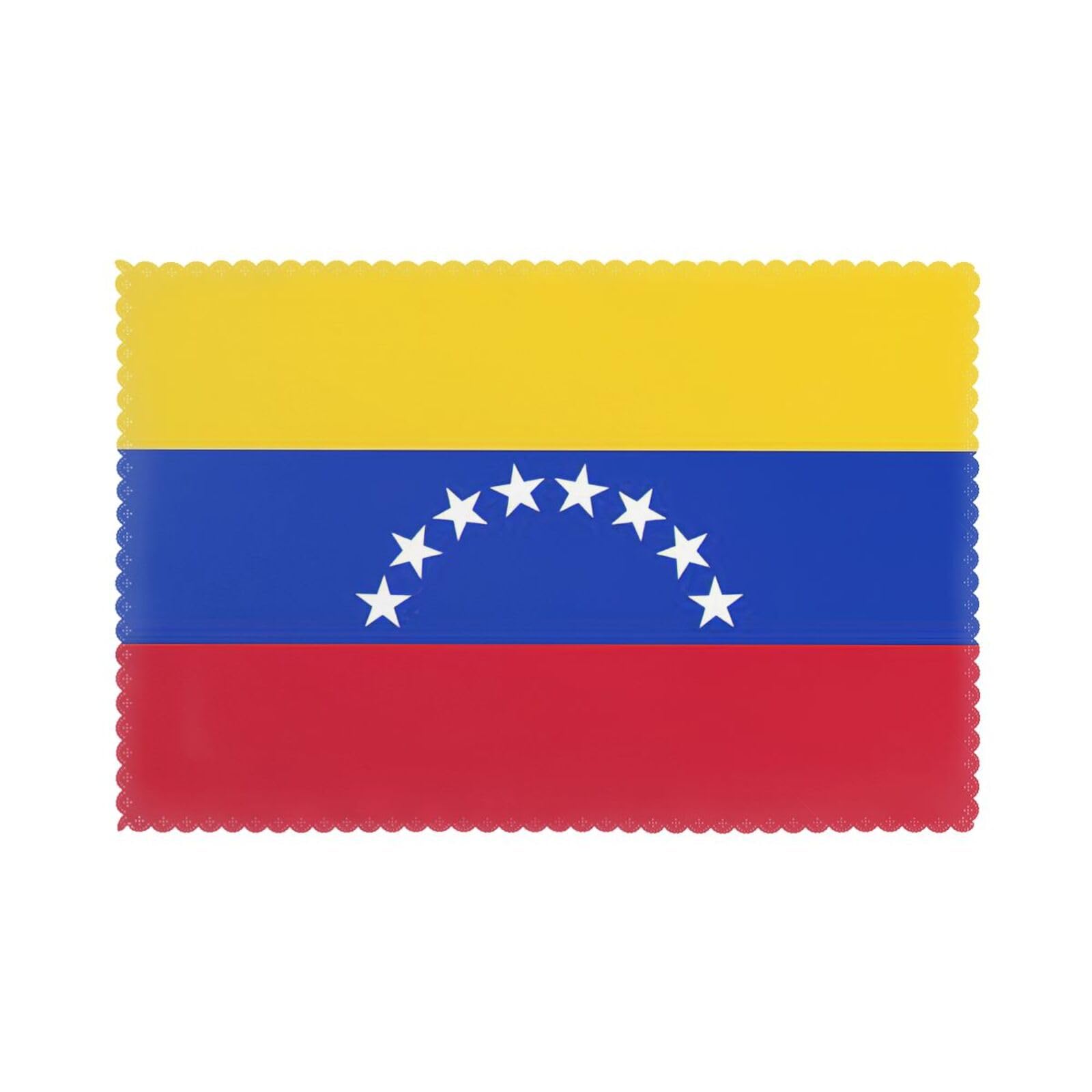 Flag of Venezuela Print Placemats for Dining Table Set of 6 12x18 Inch Table Mats for Party Kitchen Dining.