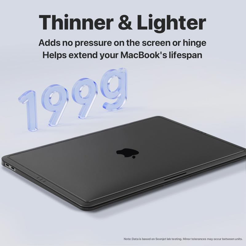 Image of Soonjet for MacBook Air 13 inch Case A2337 M1 A2179 A1932, 2020-2018, Black