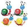 Metal Yard Art Cute Snails Garden Decor for Outside Lawn Ornaments Patio Outdoor Decorations Set of 4YellowOrangeGreenRed
