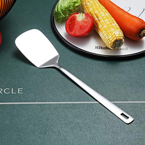 Image of Stainless Steel Spatulas, Berglander Solid Turner,Barbecue Metal Spatulas Turner For Cooking, Kitchen Spatula For Nonstick Cookware, Dishwasher Safe, Easy to Clean