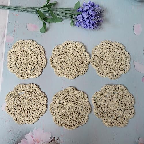 Ouyatoyu OU-0062 Doilies Cloth Lace Crochet Doilies Place Mats Round Handmade Cotton Placemats thumb #6